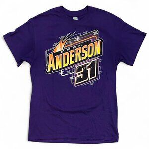 Mark Anderson Nascar Racing Purple Graphic T Shirt Men's Size Medium